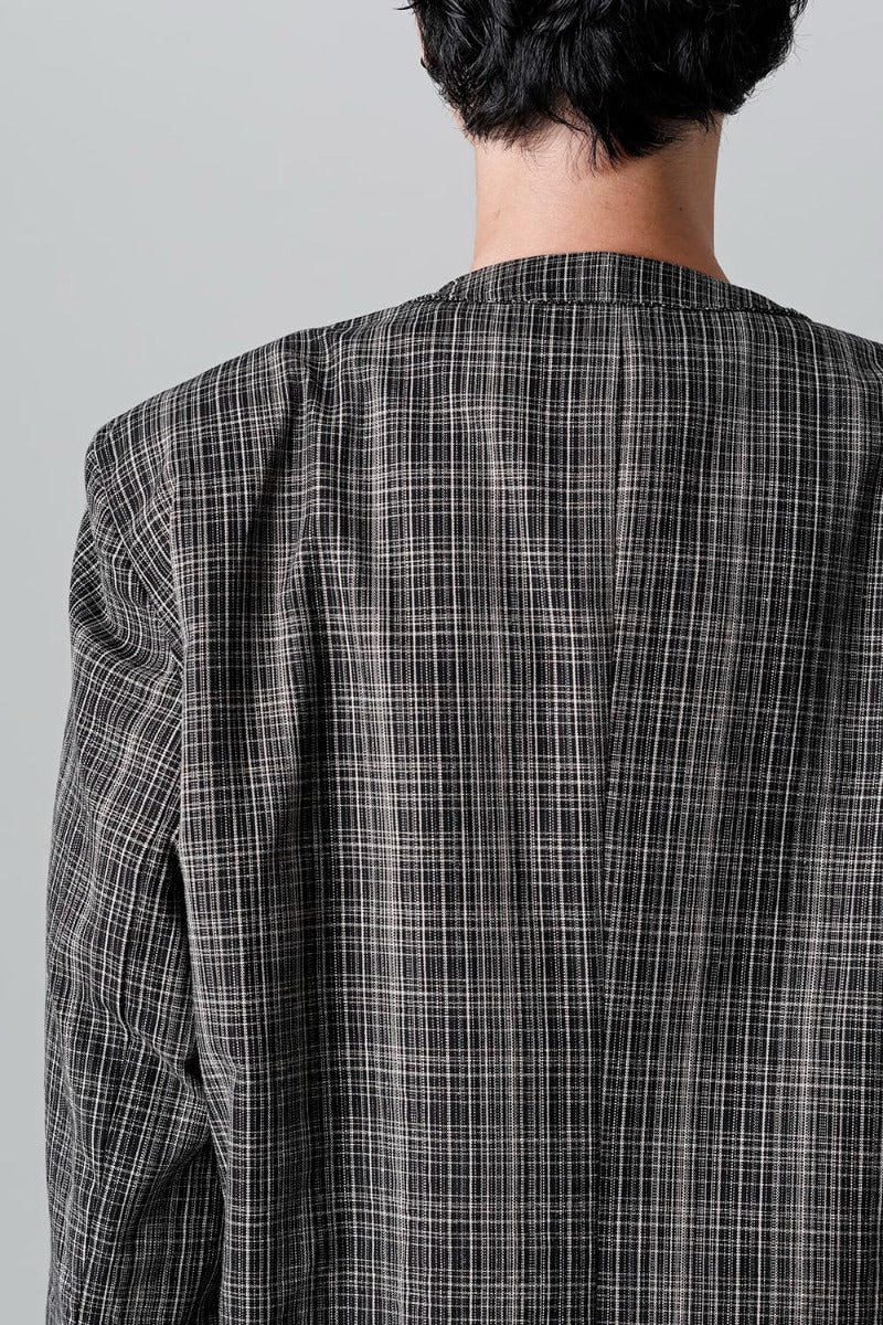 Wide KASURI Check Blazer