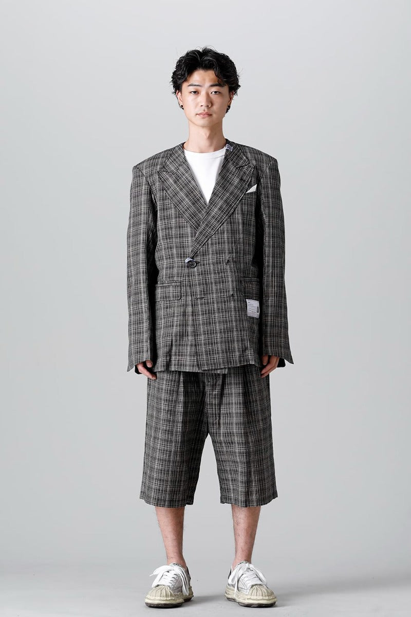 Wide KASURI Check Blazer