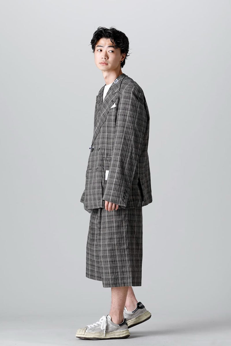 Wide KASURI Check Blazer