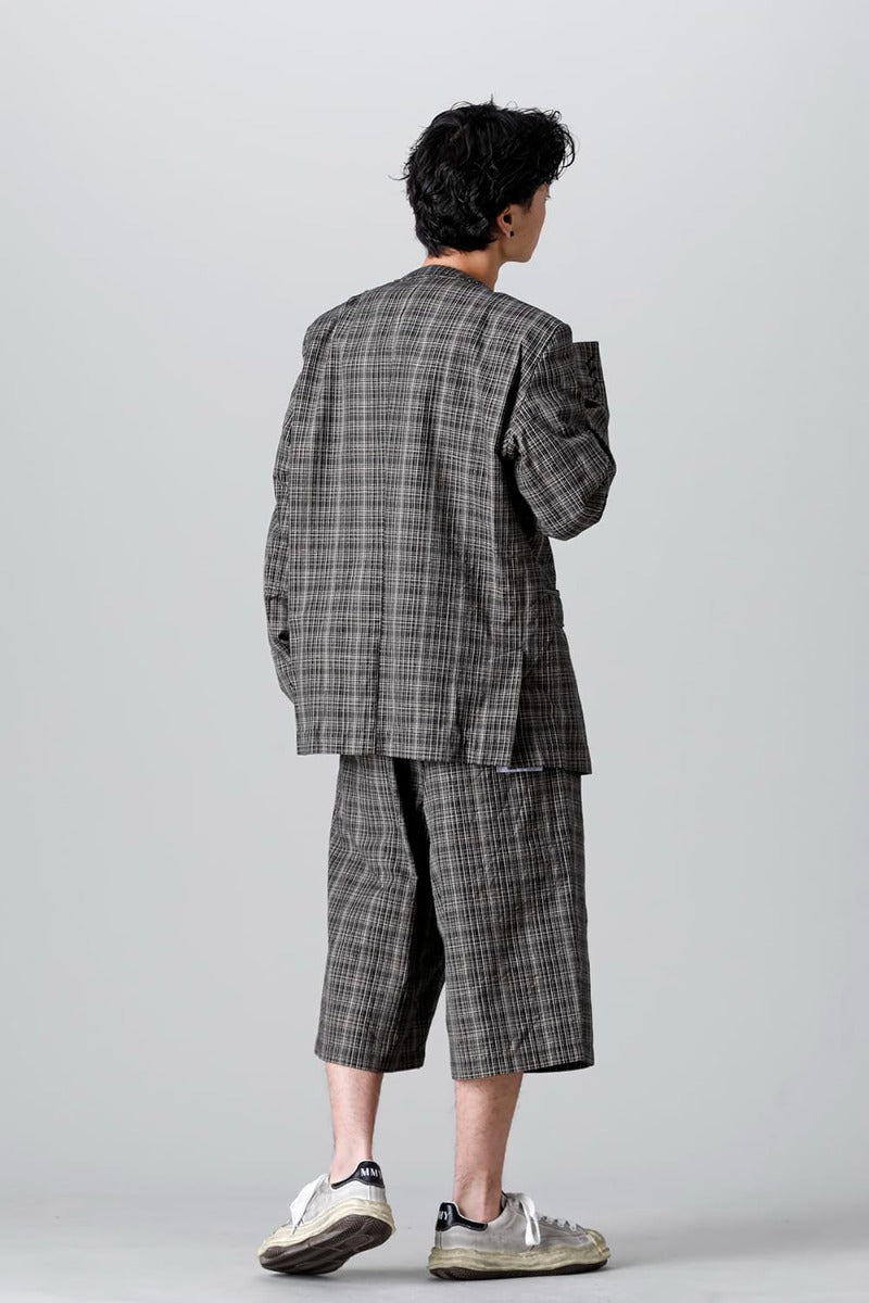 Wide KASURI Check Blazer