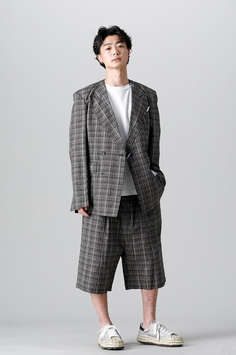 Wide KASURI Check Blazer