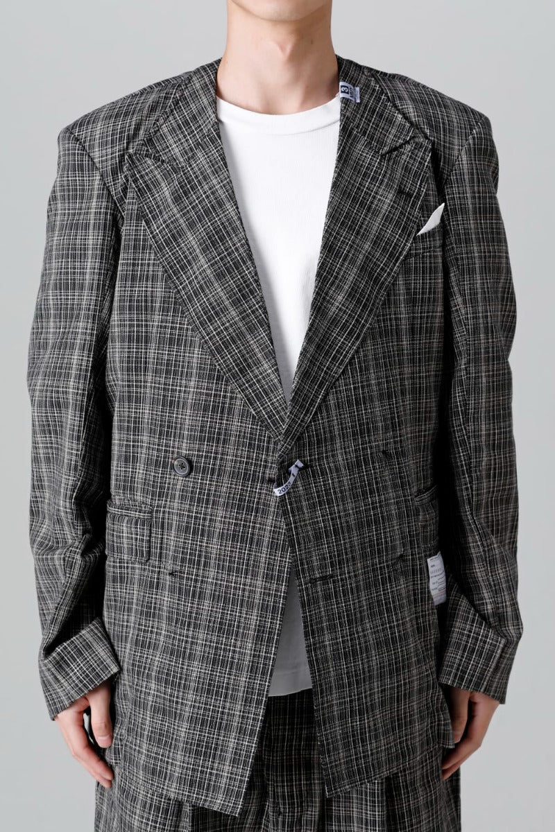 Wide KASURI Check Blazer