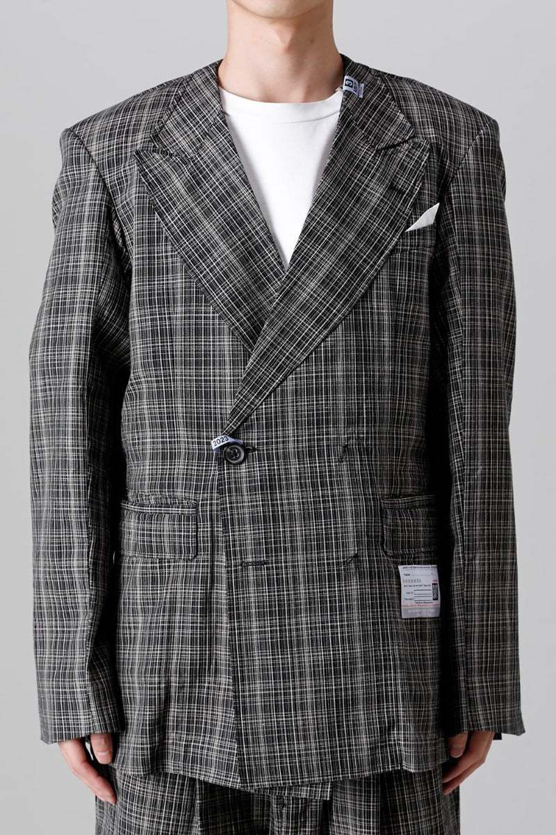 Wide KASURI Check Blazer