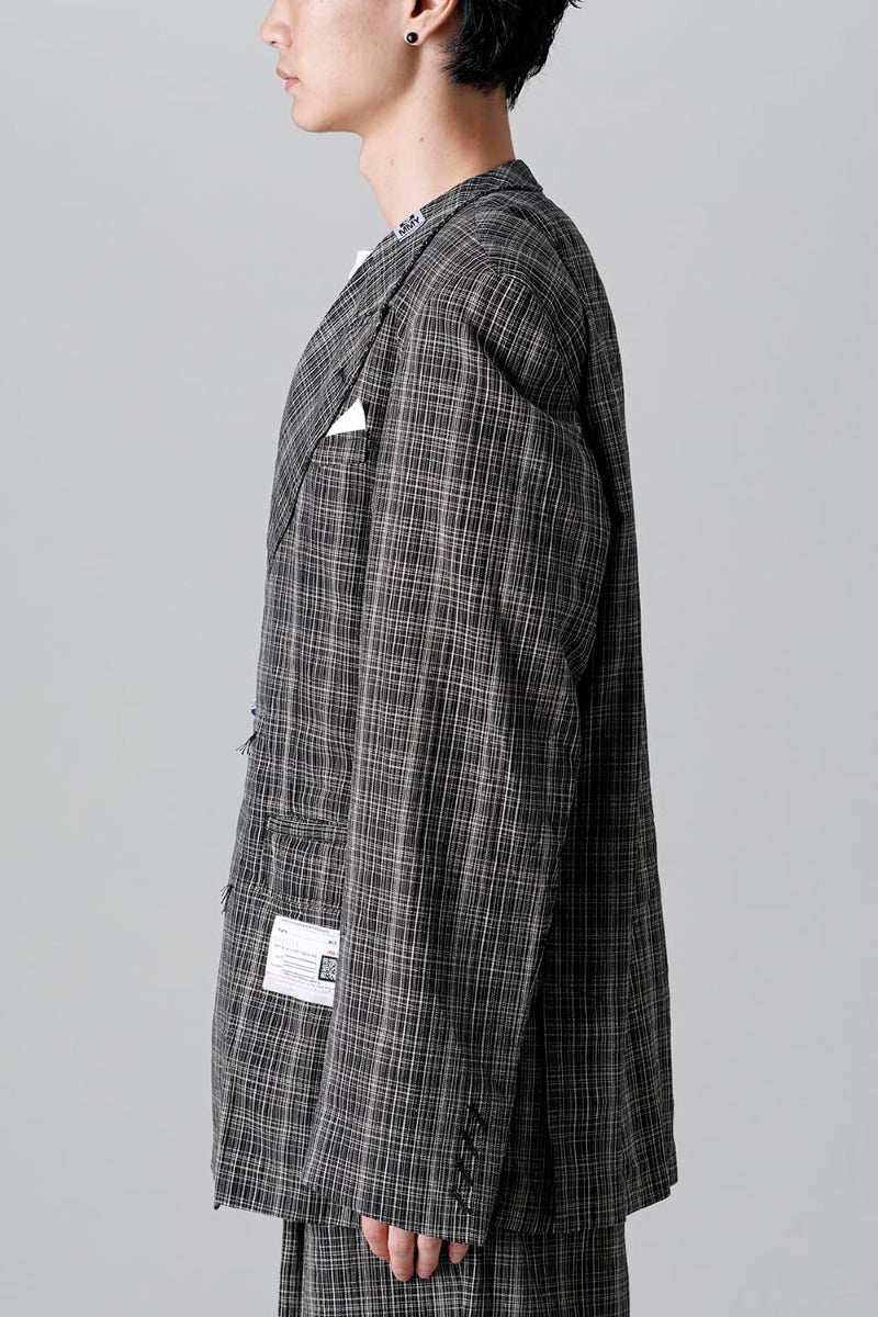 Wide KASURI Check Blazer