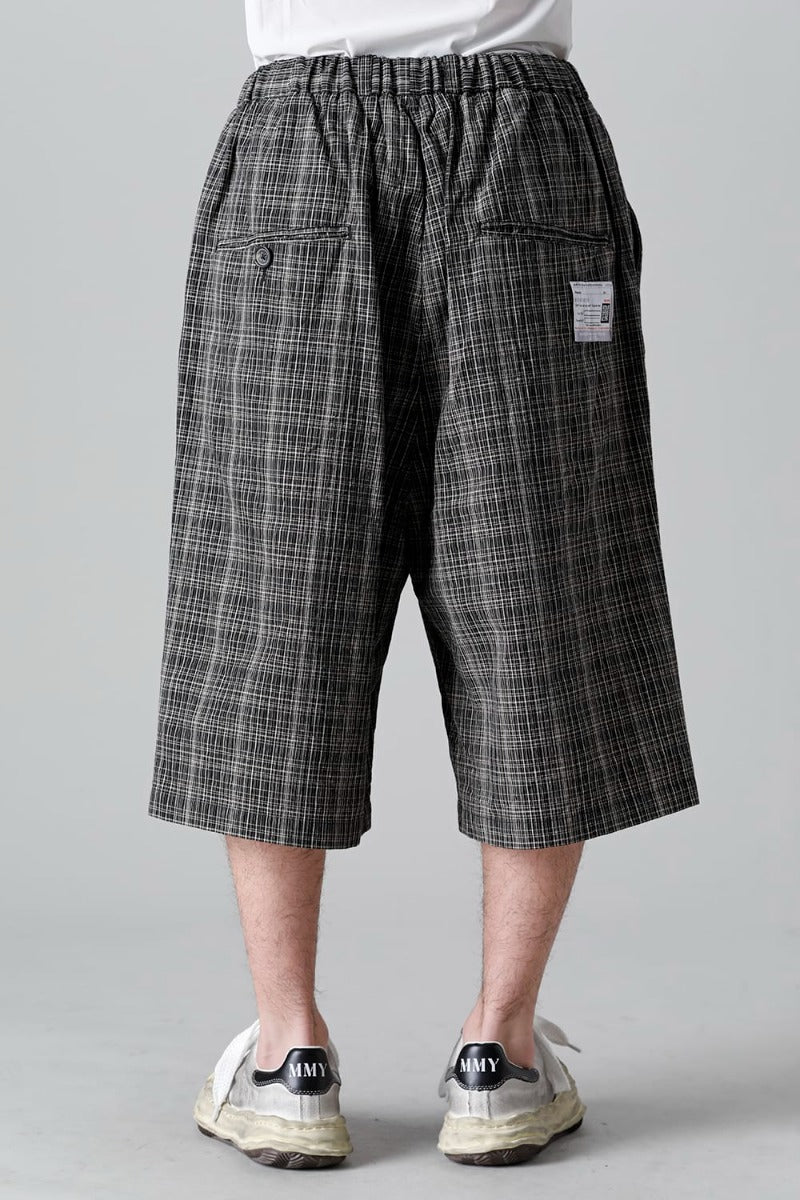 Wrapped-waist KASURI Check Shorts