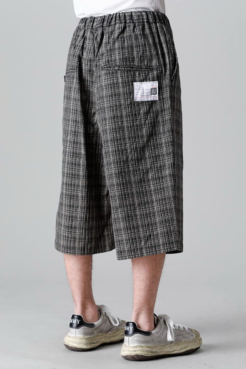 Wrapped-waist KASURI Check Shorts