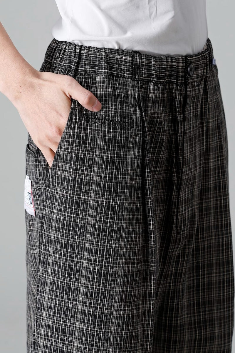 Wrapped-waist KASURI Check Shorts