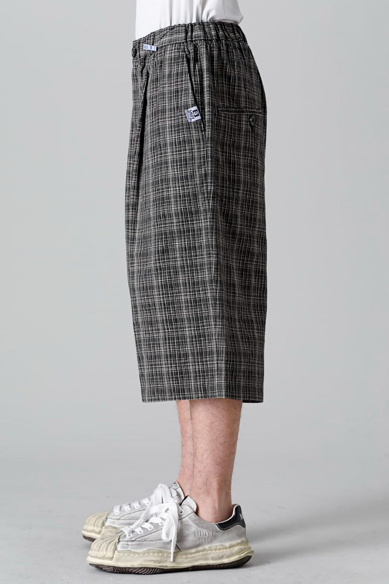 Wrapped-waist KASURI Check Shorts