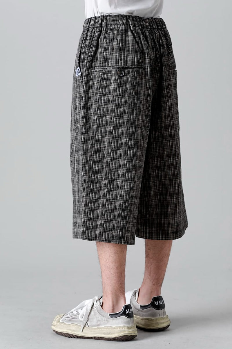 Wrapped-waist KASURI Check Shorts