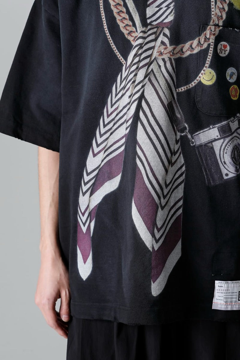 Trompe l'oeil printed Tee  Black