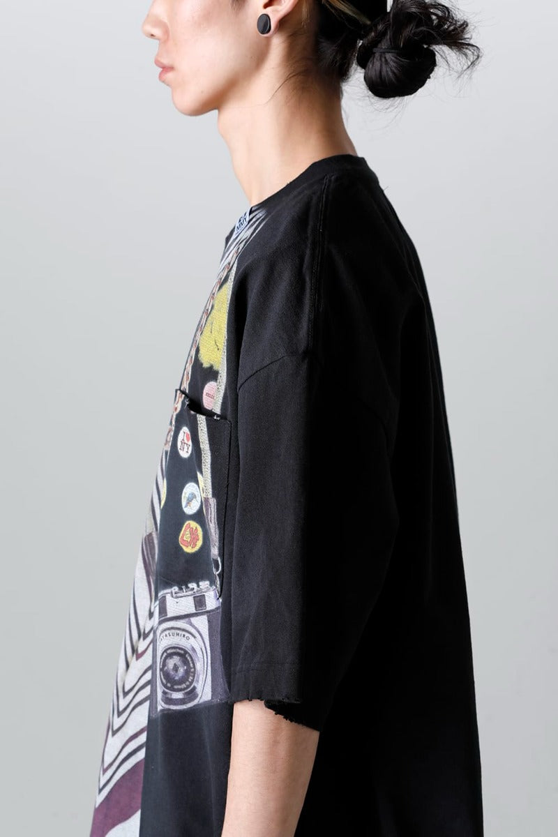 Trompe l'oeil printed Tee  Black