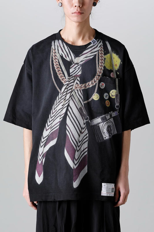 Trompe l'oeil printed Tee  Black