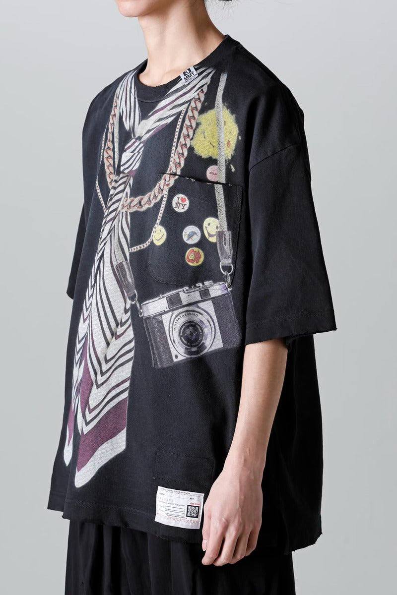 Trompe l'oeil printed Tee  Black