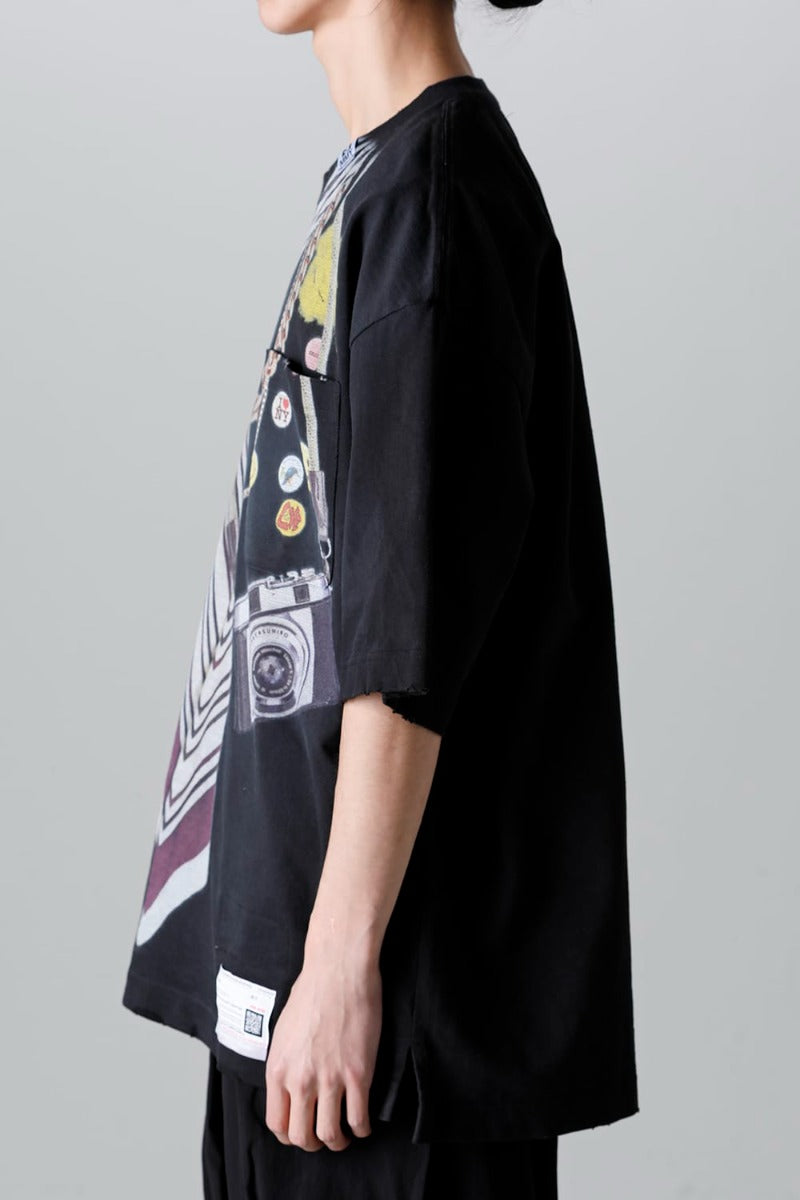 Trompe l'oeil printed Tee  Black