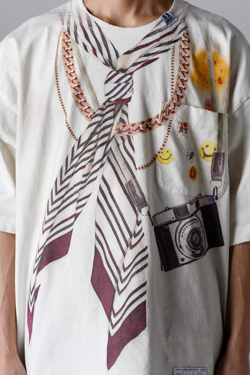 Trompe l'oeil printed Tee  White