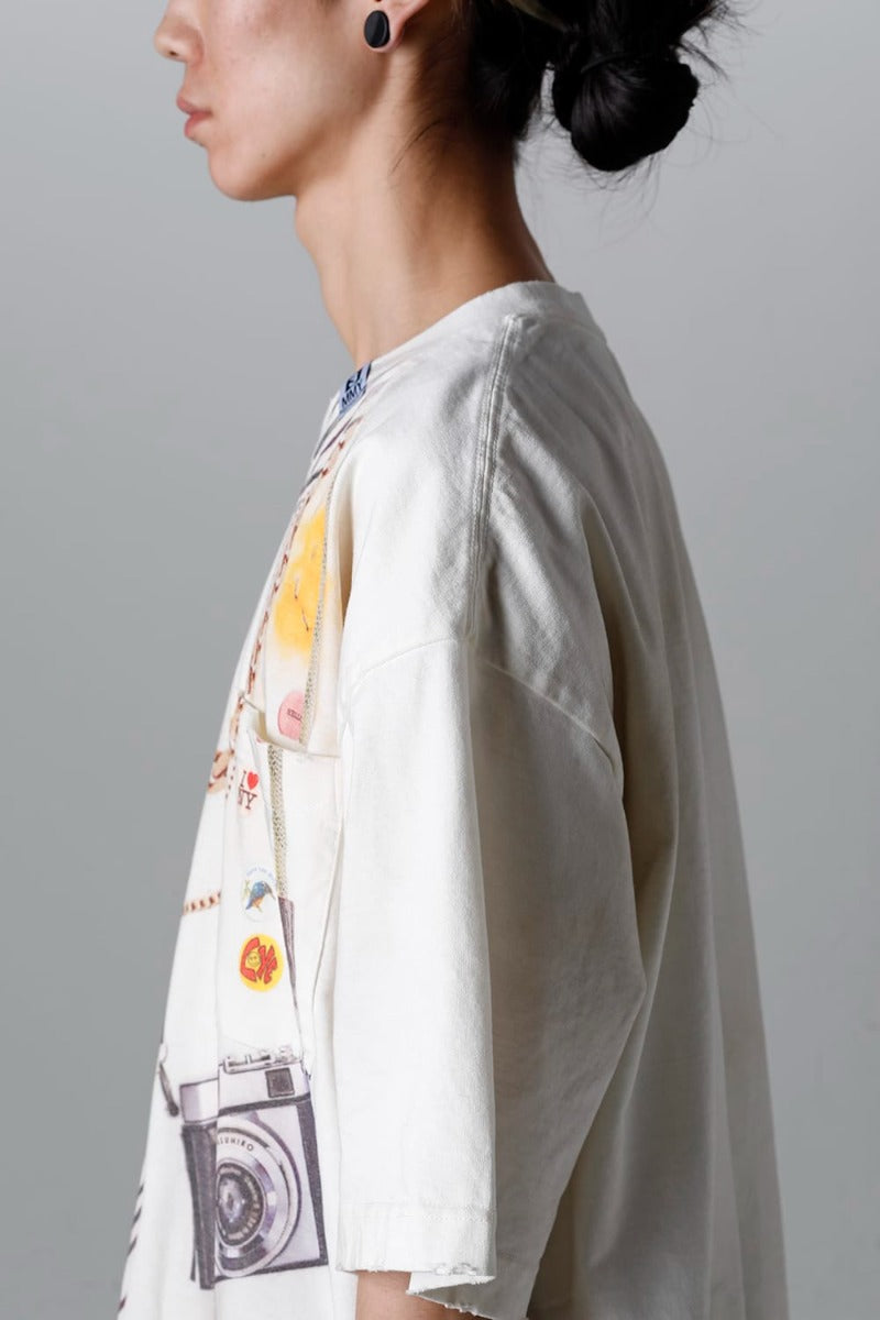 Trompe l'oeil printed Tee  White