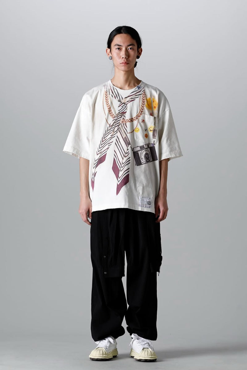 Trompe l'oeil printed Tee  White