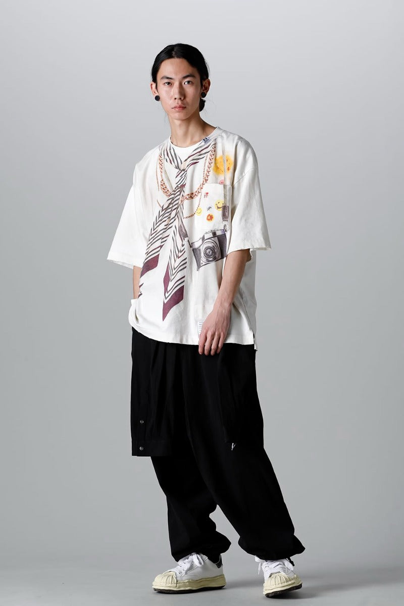 Trompe l'oeil printed Tee  White