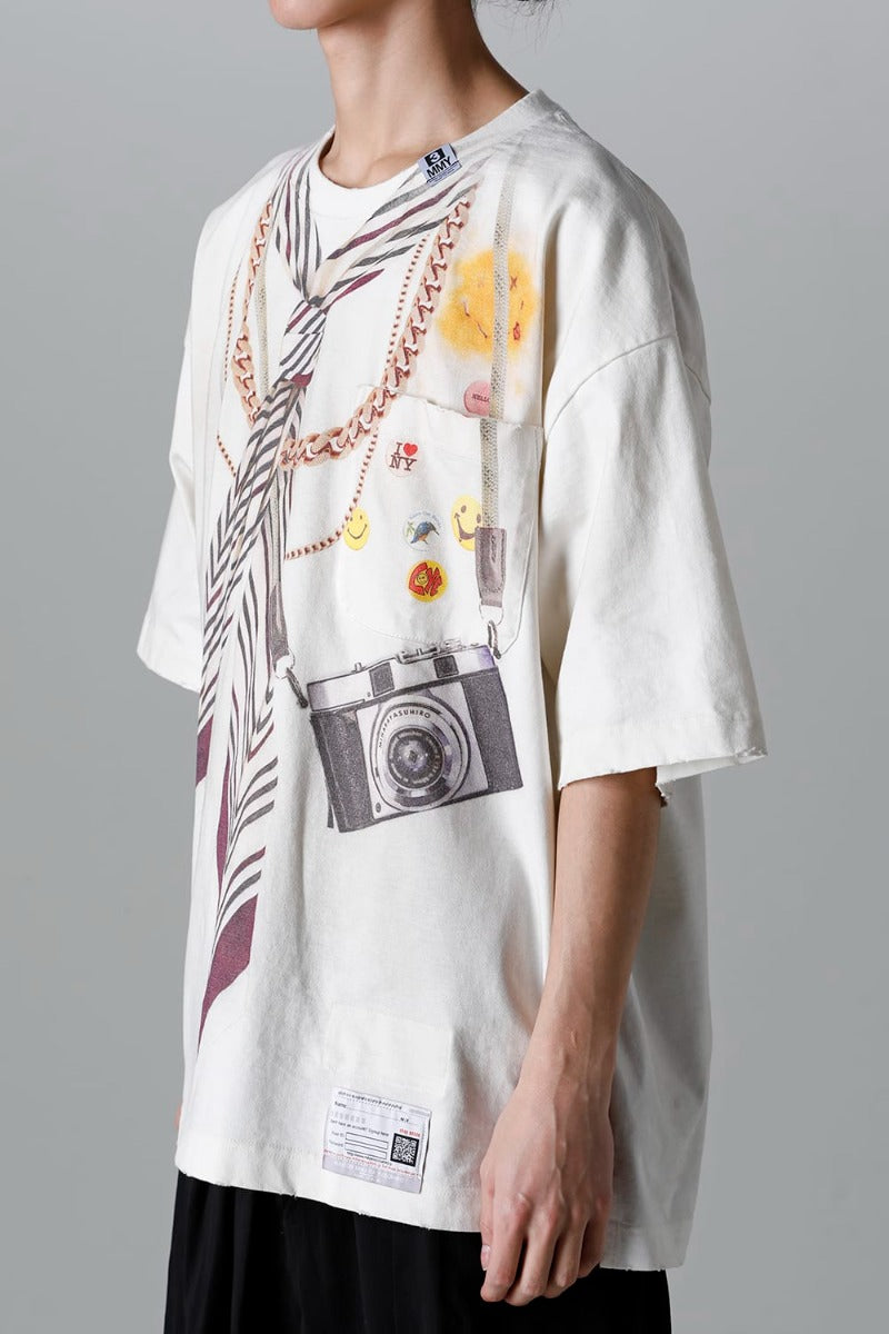 Trompe l'oeil printed Tee  White