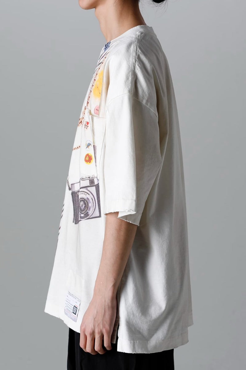 Trompe l'oeil printed Tee  White