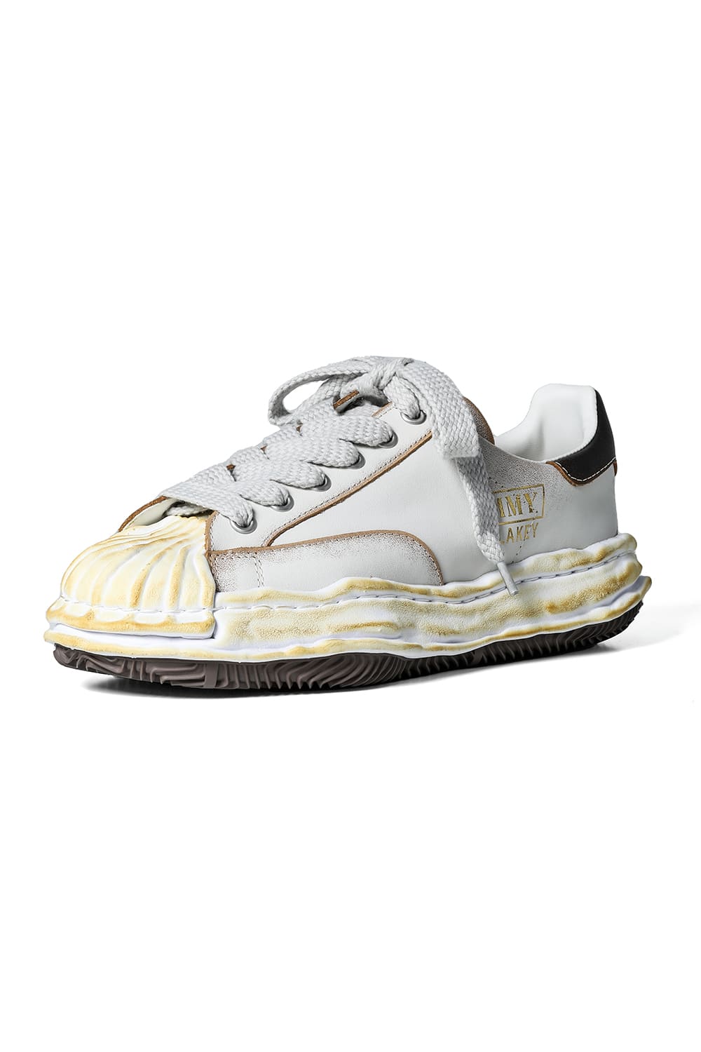 BLAKEY Leather Low Cut Vintage effect Sneakers White