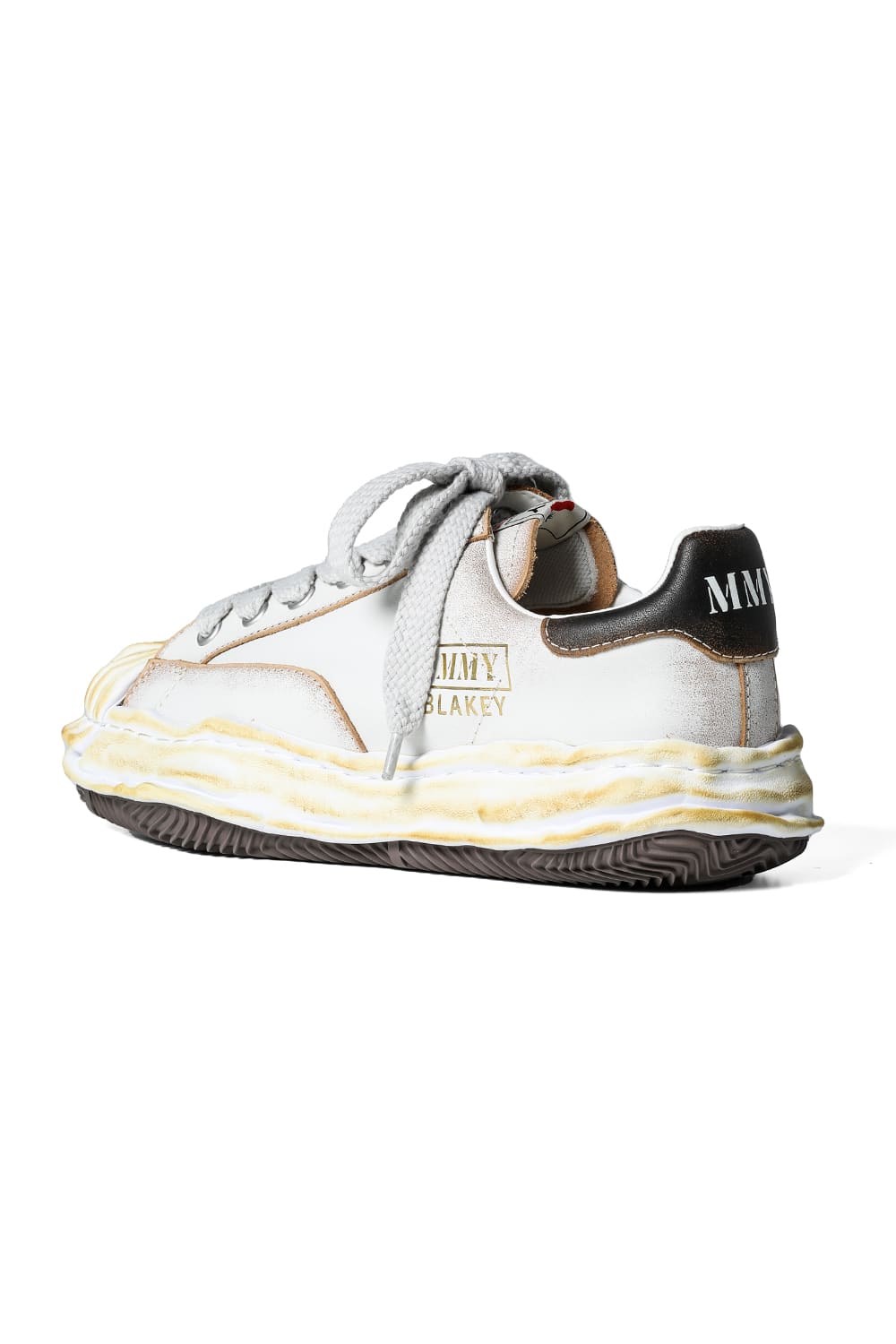 BLAKEY Leather Low Cut Vintage effect Sneakers White