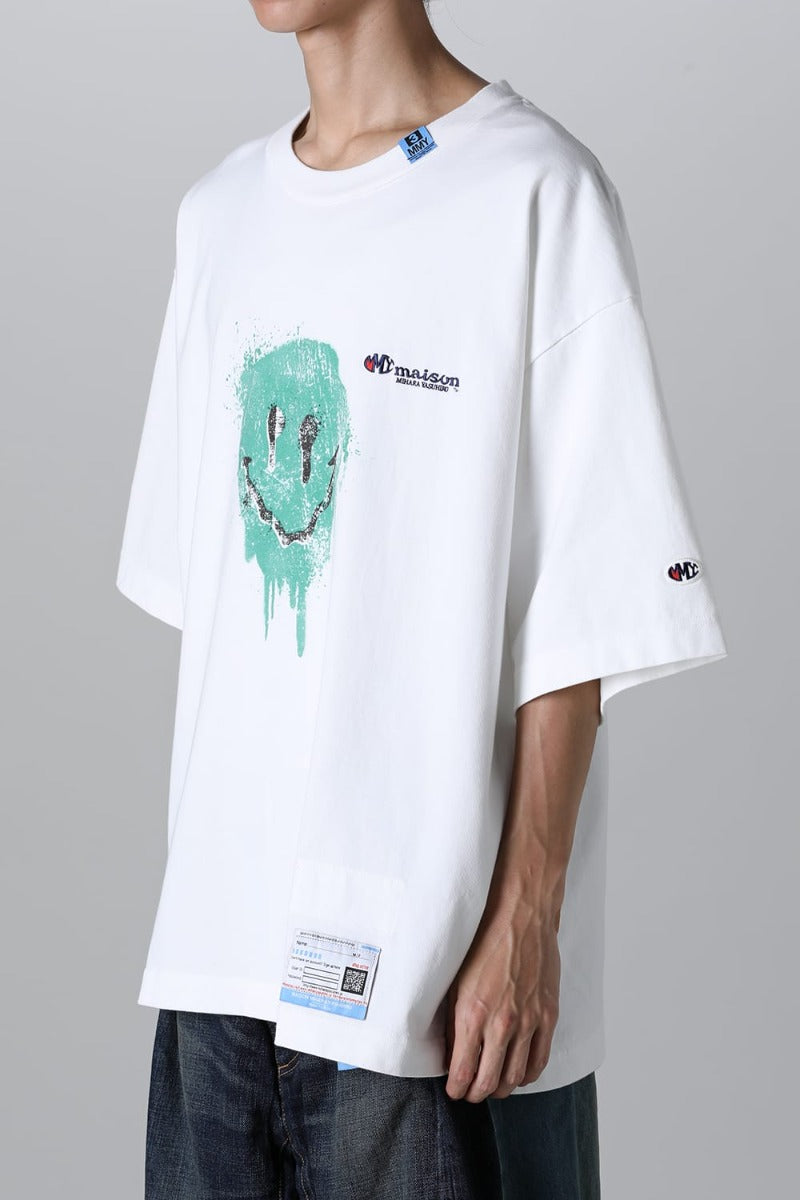 Smily Face Printed Tee White