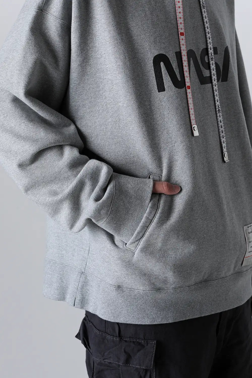 NASA Printed Hoodie Gray
