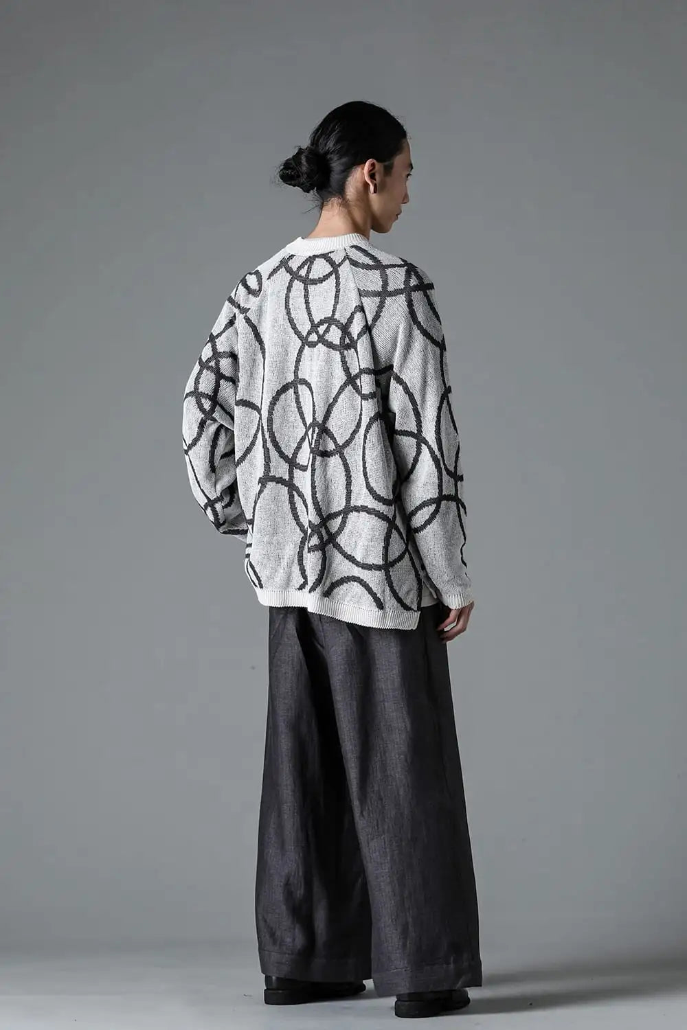 KNITTED CREW NECK Hemp yarn 7gg OFF WHITE