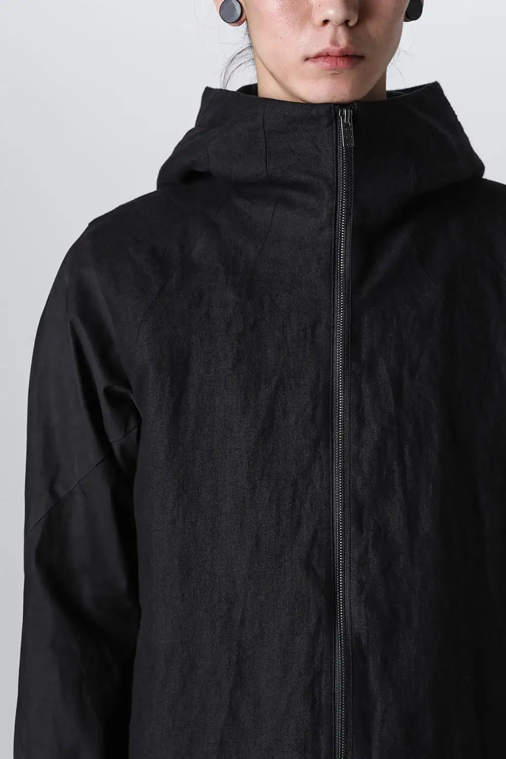 Hooded jacket soft nubuck cow leather