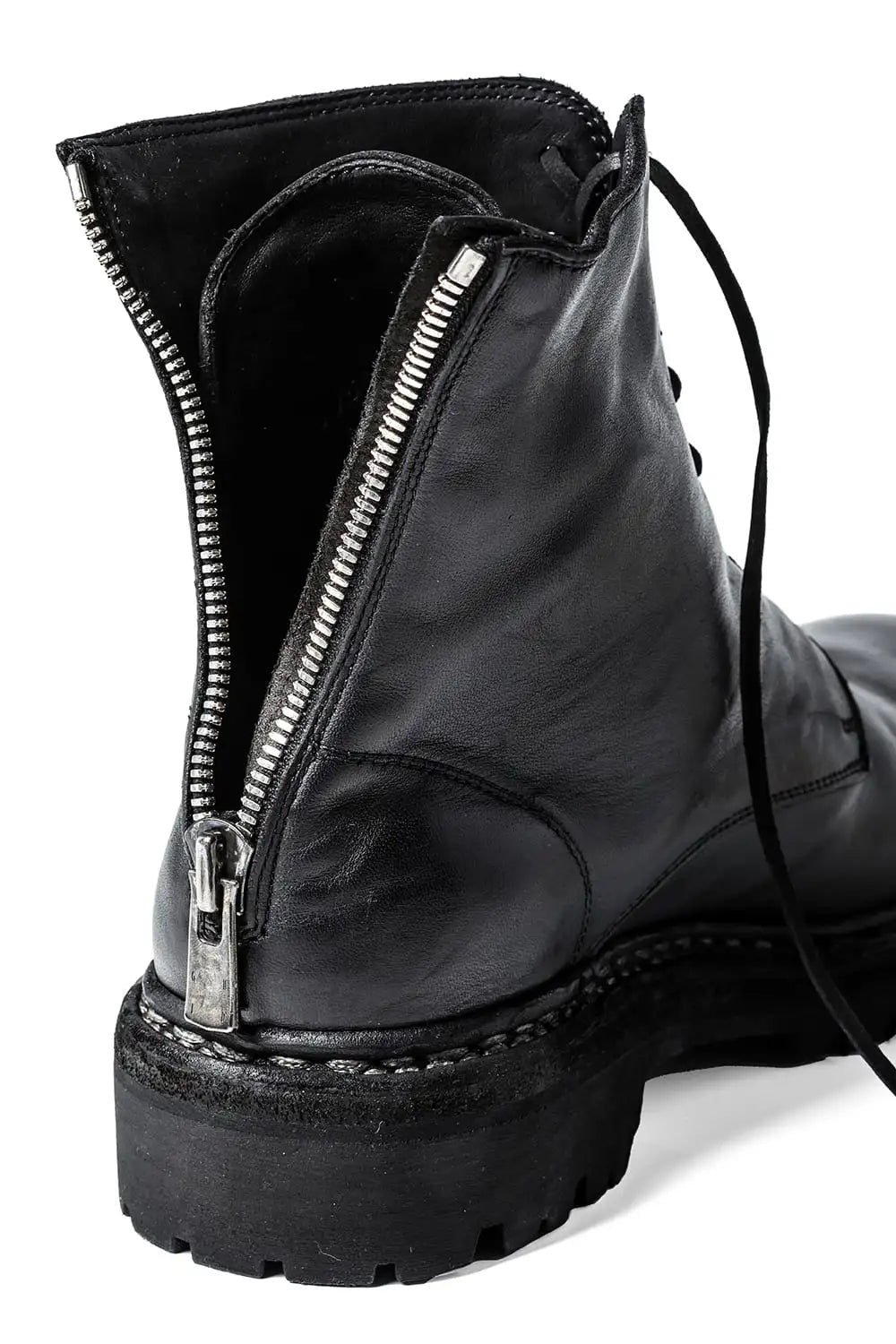 Norwegian welted Vibram-sole Back Zip Race Up Boots Horse Full Grain - 795BZV_N