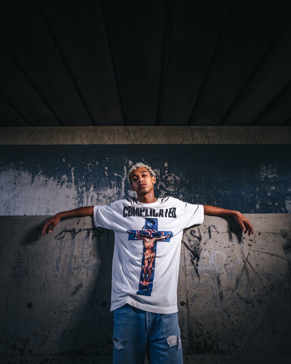 KOSUKE KAWAMURA × ©SAINT M×××××× COMPLICATED Short sleeve T-shirt