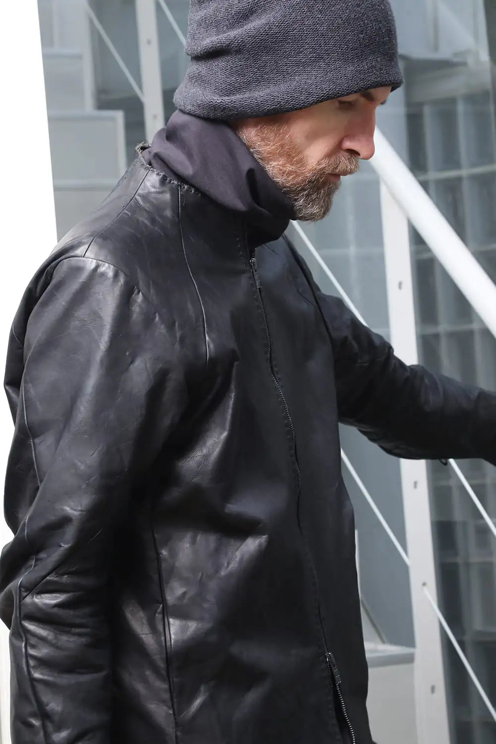 Leather  jacket  calf / silk   bonded