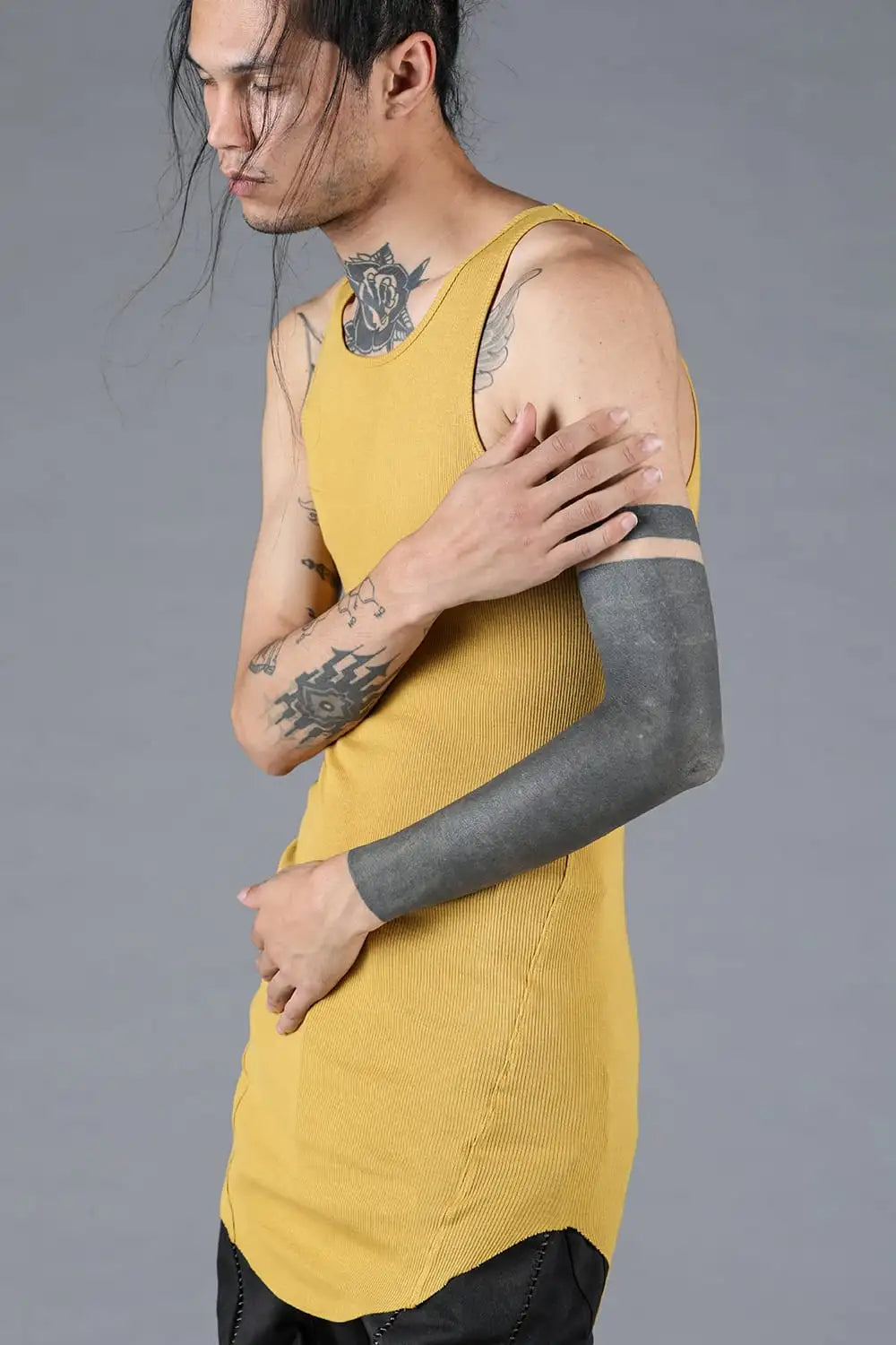 Cotton x Rayon Ribbed Tank Top Mustard