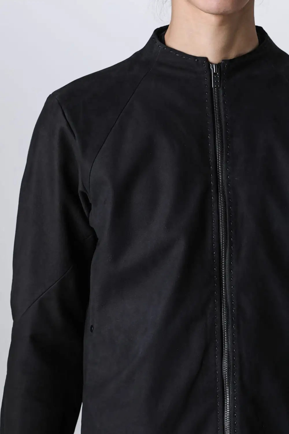 Jacket soft nubuck cow leather Black