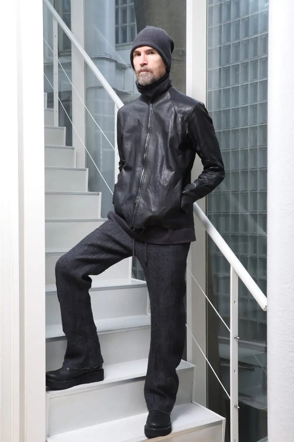 Leather  jacket  calf / silk   bonded