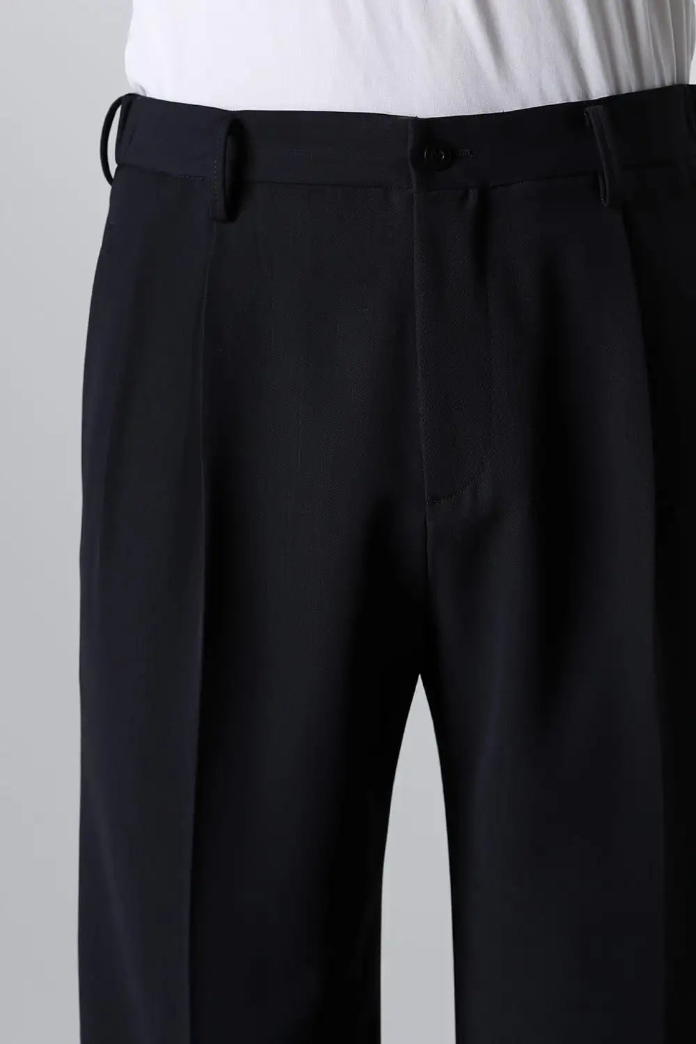 Two Tucks Wide Trousers Dark Navy