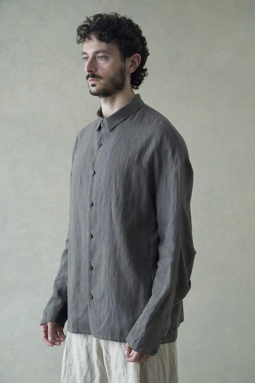 シャツ ルーズフィット ヘンプ Slate Gray
