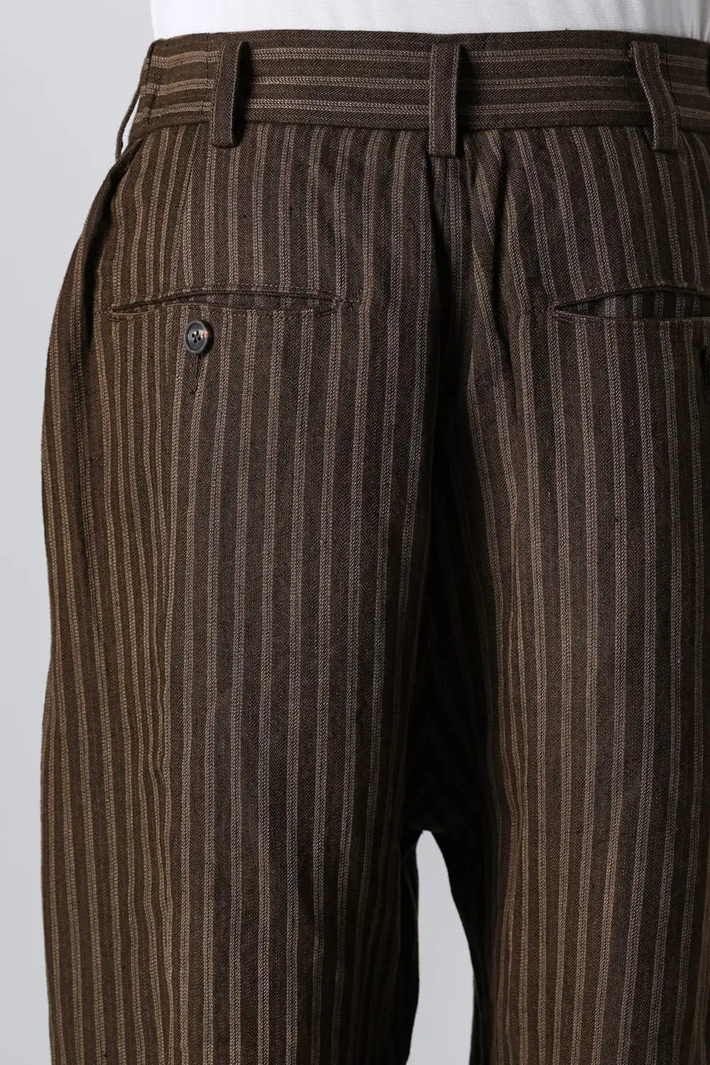 Front Pleats Tapered Long Trousers