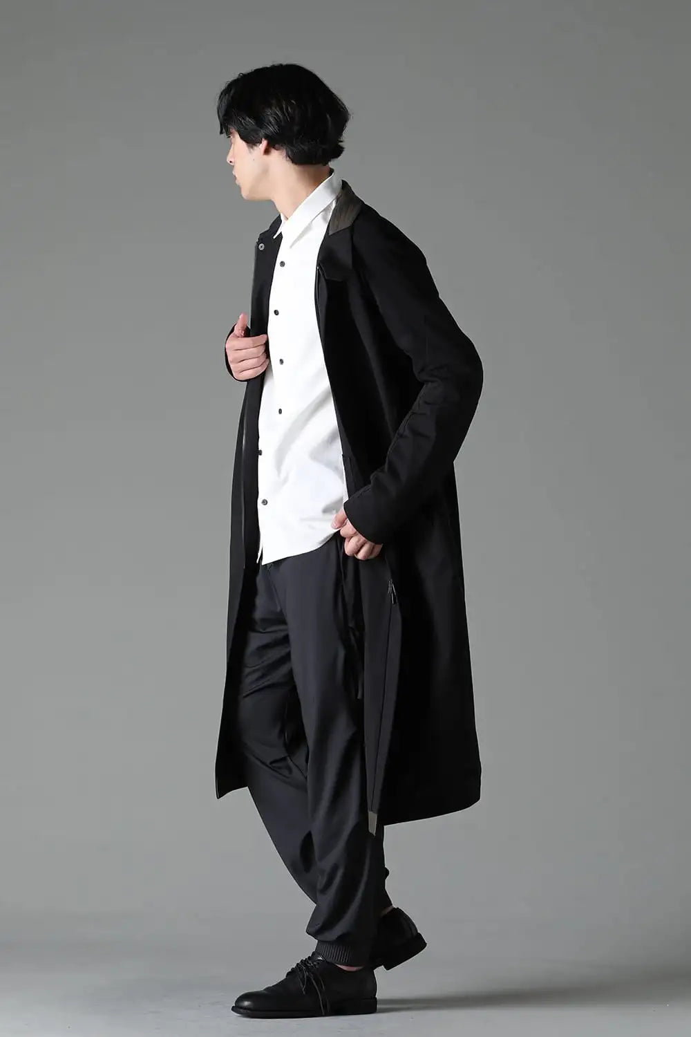 Hight neck coat water repellent polyester