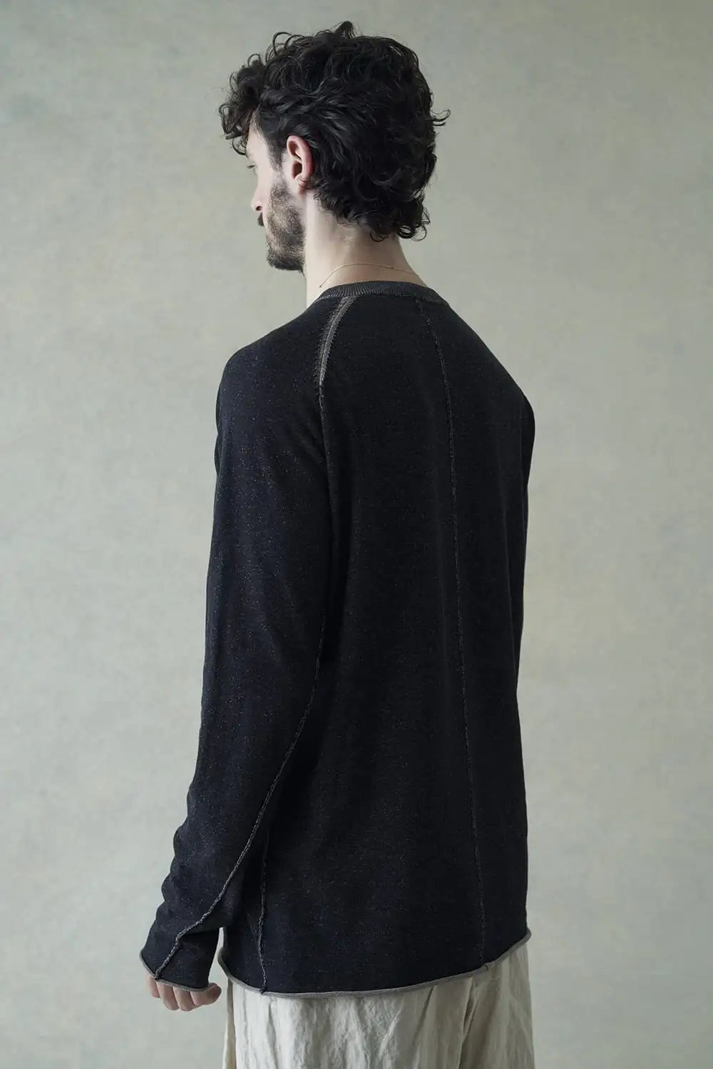 ロングスリーブ ハイツイストコットン Black