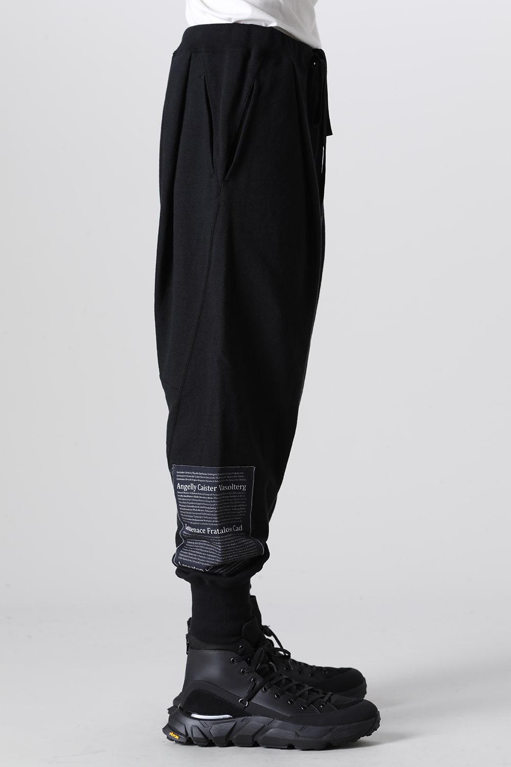 Drop Crotch Sweat Pants w/Printed Patches