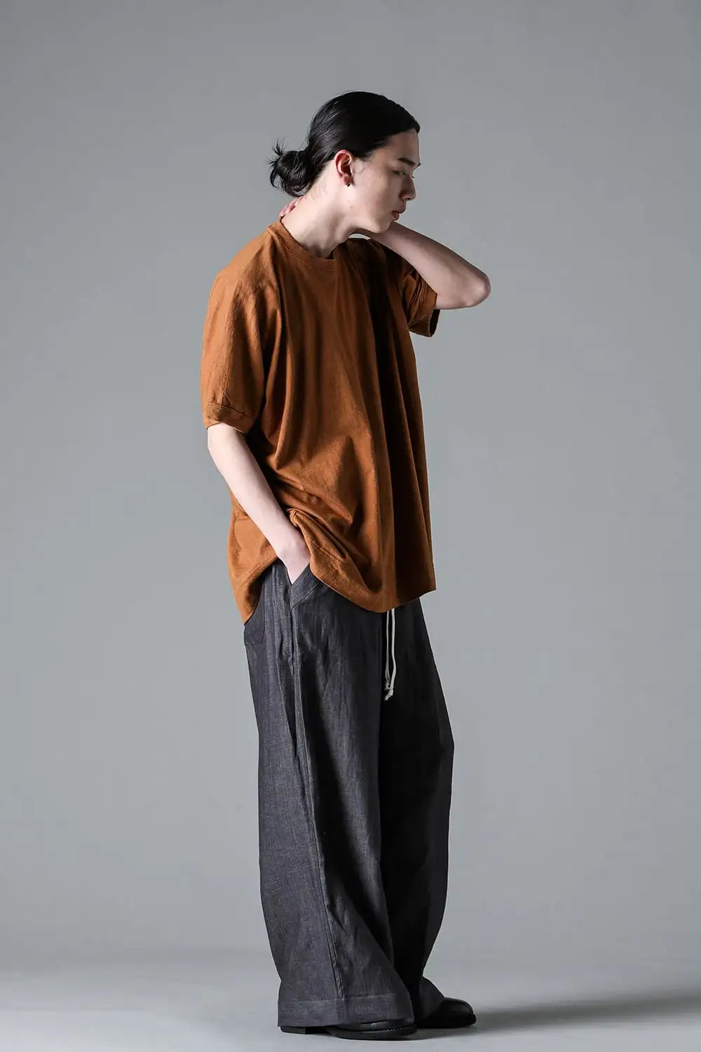 BASIC TEE Cotton Hemp Jersey COPPER BROWN