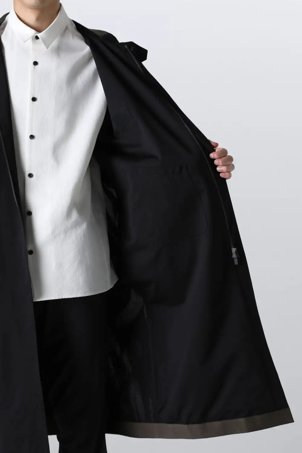 Hight neck coat water repellent polyester