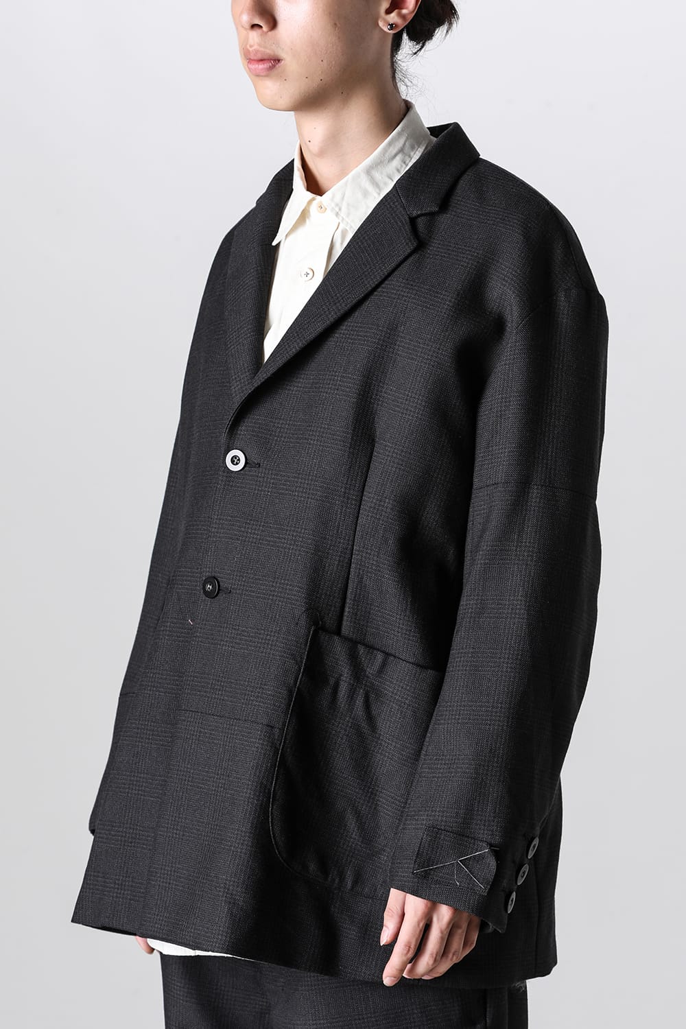 Patch Worked Relax Fit 2B Blazer Glen Check HERBIE