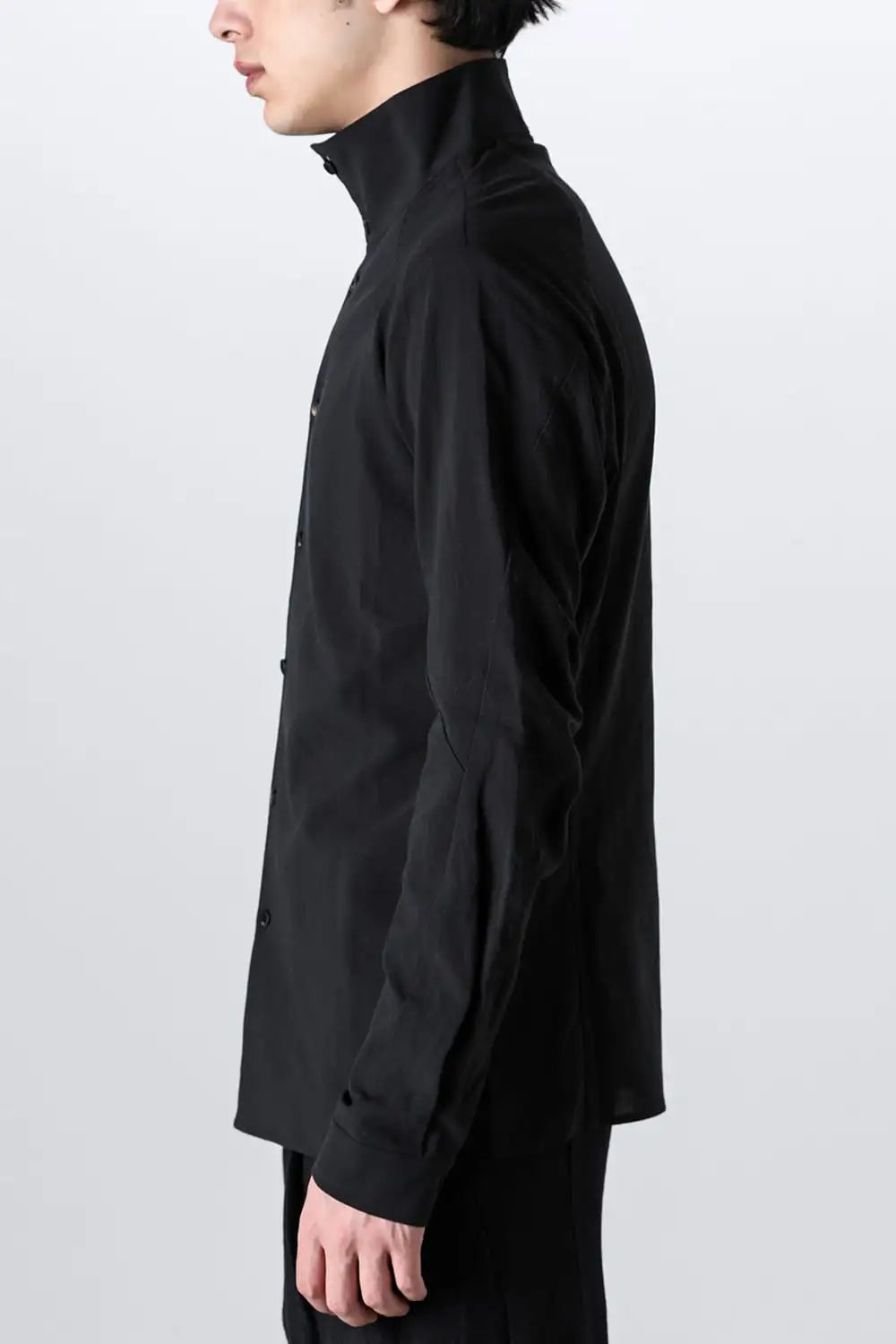 High neck shirt cotton / linen