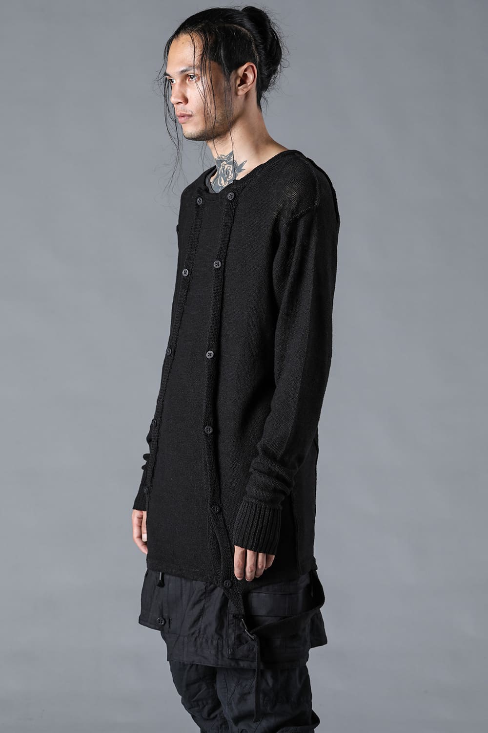 リネンニットWオープンカーディガン