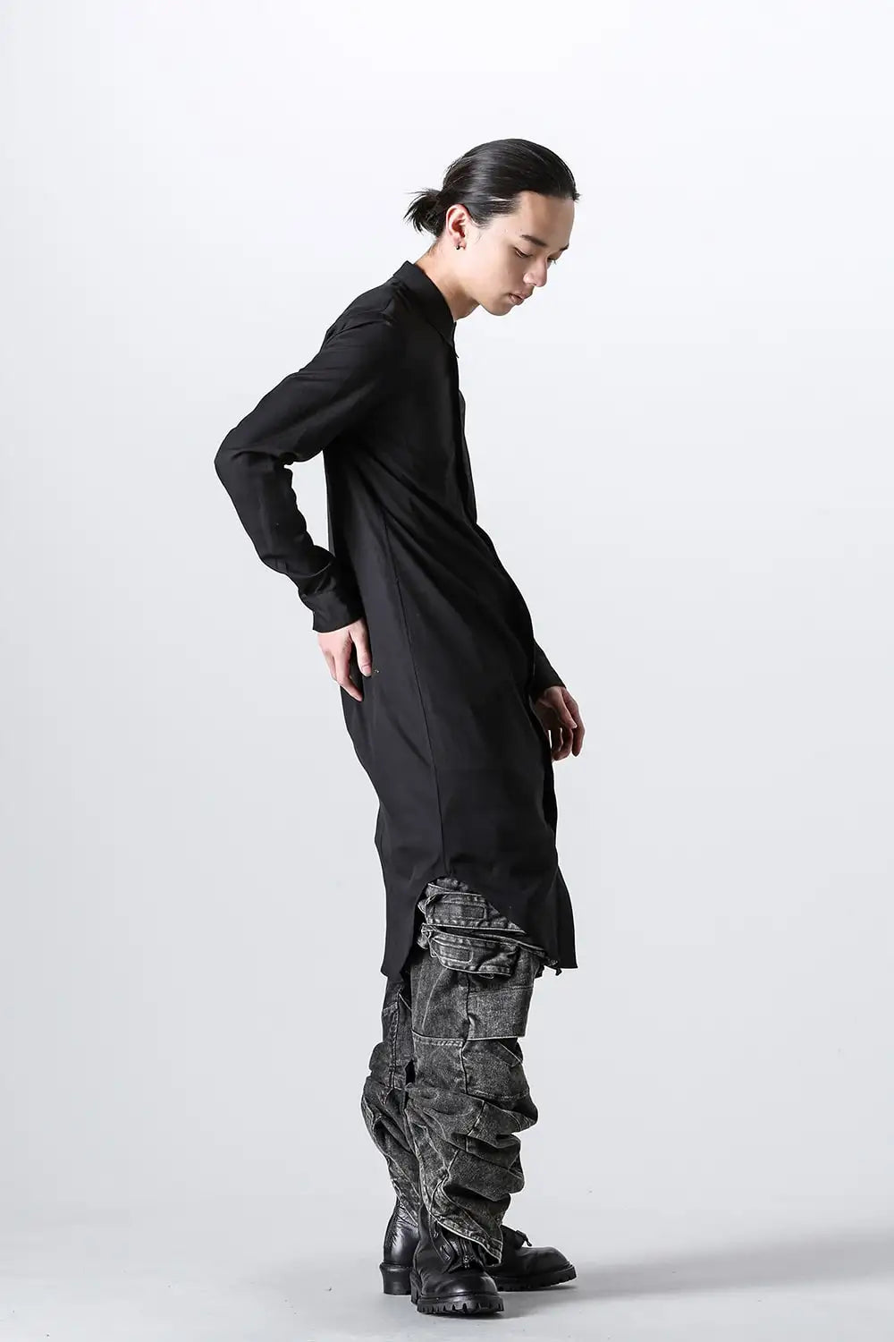 Rayon / Cotton Cloth Regular Collar Long Shirt