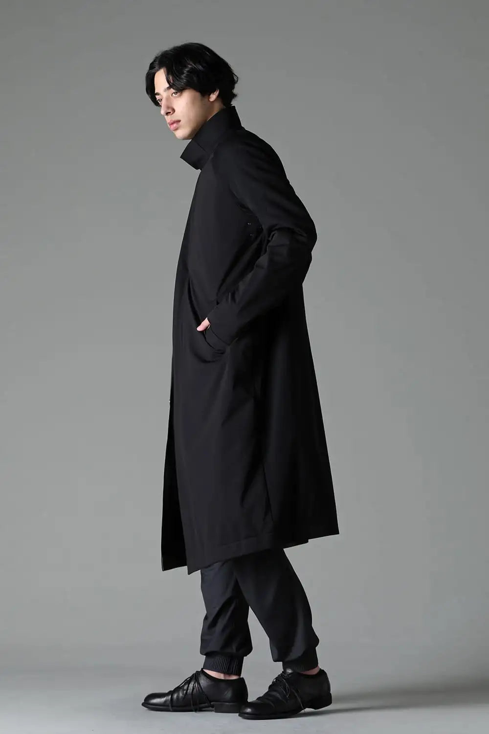 Hight neck coat water repellent polyester