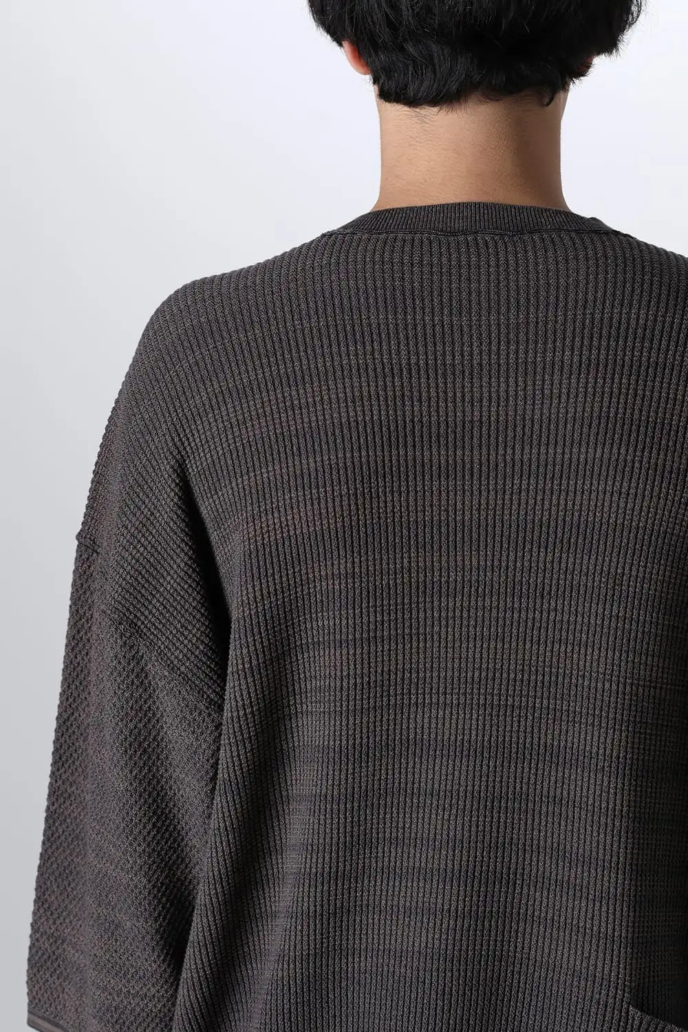 14G Mix Yarn S/S Sweater Gray